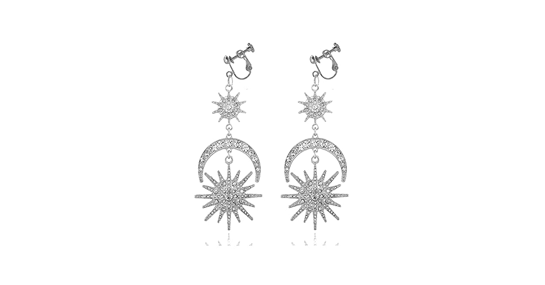 Amazon.com: Exaggerated Luxury Sun Moon Star Clip on